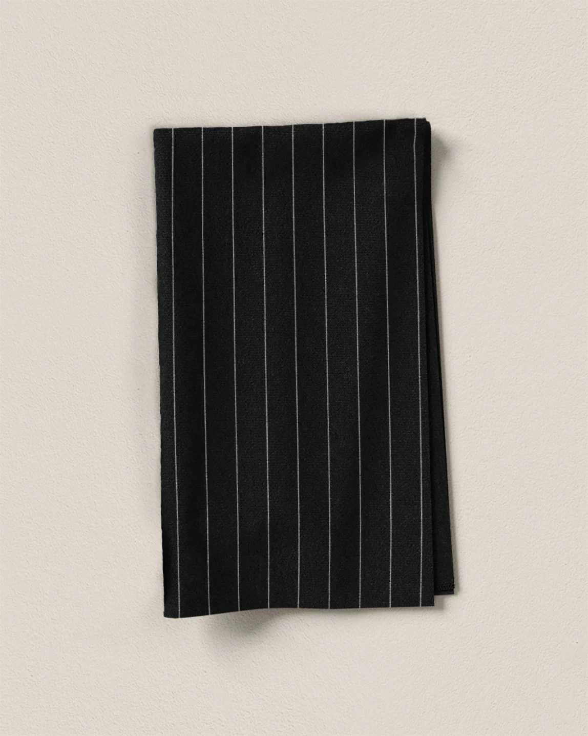 Black Wide Pinstripe Cotton Shirting