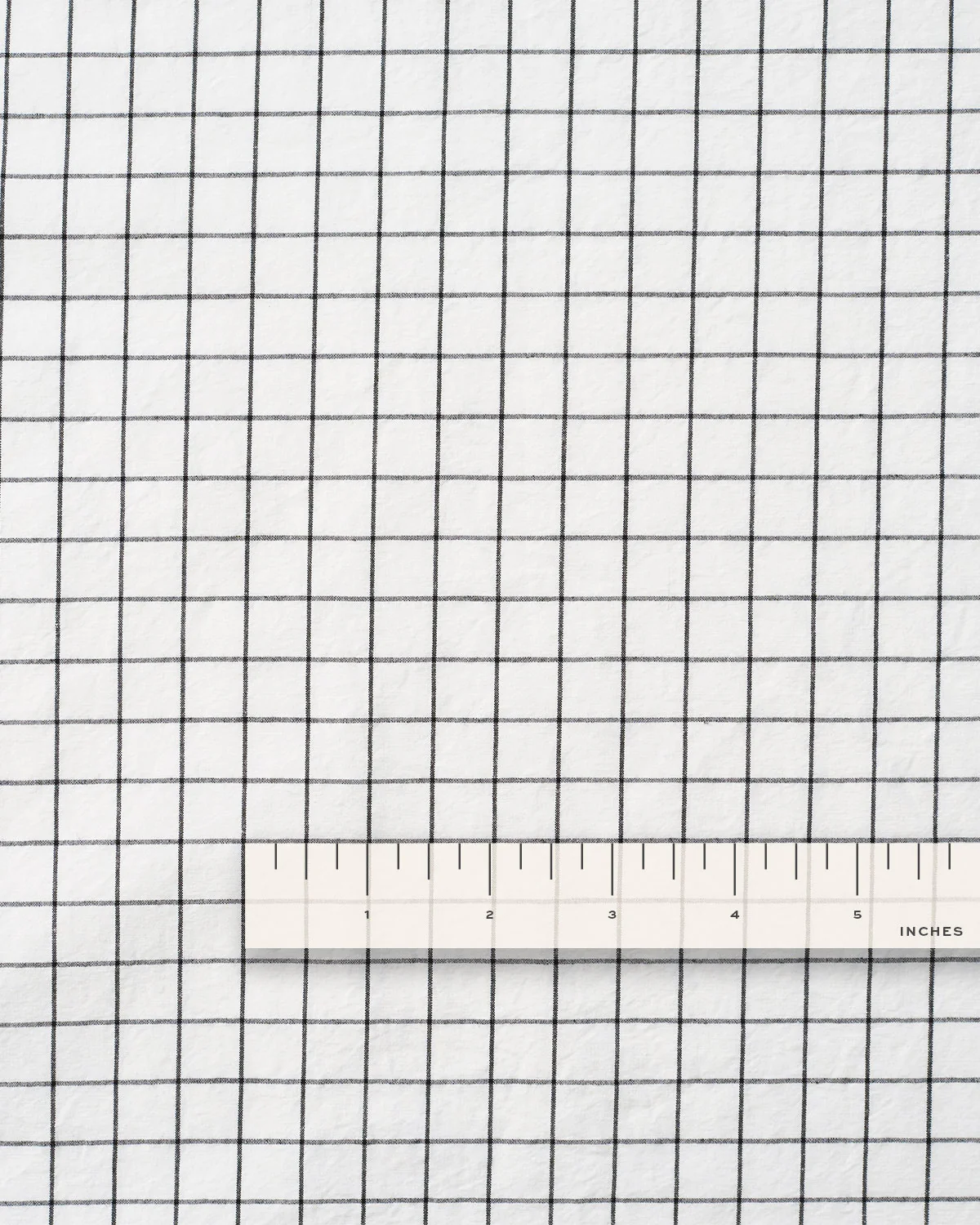 Black and White Check Tumbled Luxury Cotton Linen - Image 4