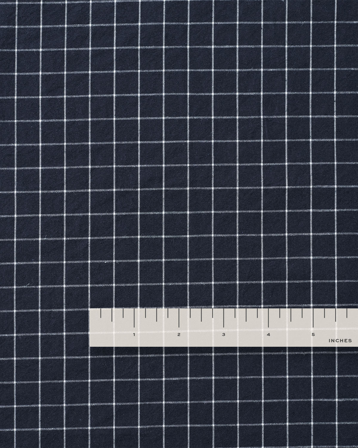 Navy Check Tumbled Luxury Cotton Linen - Image 4